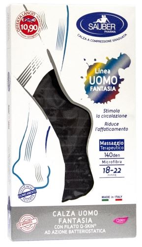 SAUBER CALZA UOMO FANTASIA Q-SKIN 140 DEN NERA RIGA SOTTILE DENIM TAGLIA P PROMO - farmascienza.it