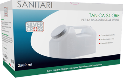 CONTENITORE PER URINA STERILE SILVER CROSS 24 ORE CAPIENZA 2500 ML - farmascienza.it