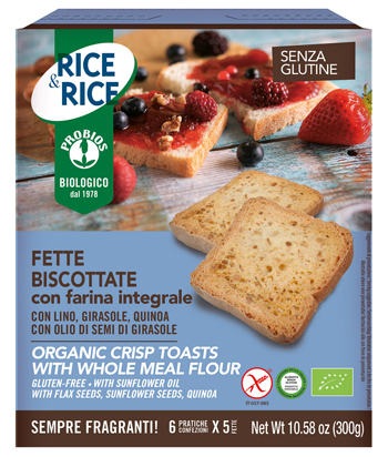 RICE&RICE FETTE BISCOTTATE CON FARINA INTEGRALE 300 G - farmascienza.it