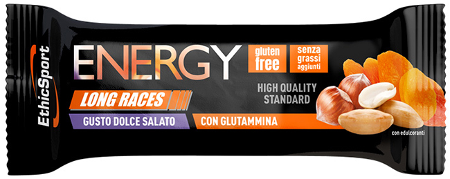 ETHICSPORT ENERGY LONG RACES BARRETTA ENERGETICA DOLCE SALATO CON GLUTAMMINA 42 G - farmascienza.it