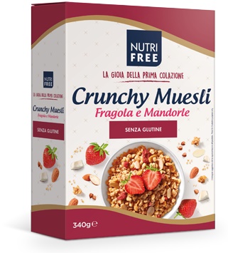 NUTRIFREE CRUNCHY MIX FRAGOLE E MANDORLE 340 G - farmascienza.it