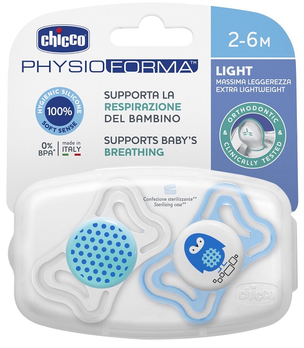 CHICCO SUCCHIETTO LIGHT BOY SILICONE 2-6 MESI 2 PEZZI - farmascienza.it