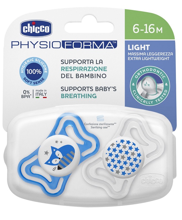 CHICCO SUCCHIETTO LIGHT BOY SILICONE 6-16 MESI 2 PEZZI - farmascienza.it