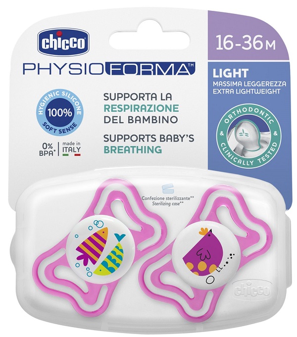 CHICCO SUCCHIETTO LIGHT GIRL SILICONE 16-36 MESI 2 PEZZI - farmascienza.it