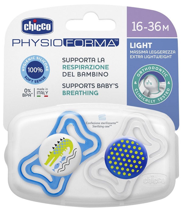 CHICCO SUCCHIETTO LIGHT BOY SILICONE 16-36 MESI 2 PEZZI - farmascienza.it