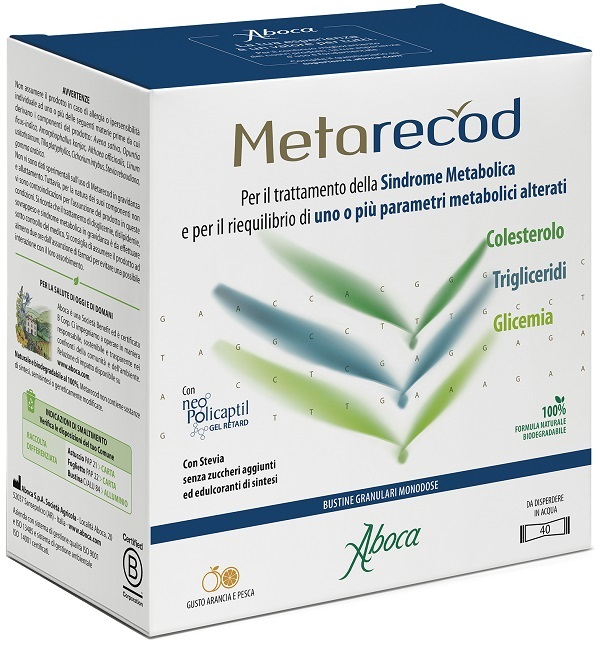METARECOD 40 BUSTINE GRANULARI X 2,5G GUSTO ARANCIA E PESCA - farmascienza.it