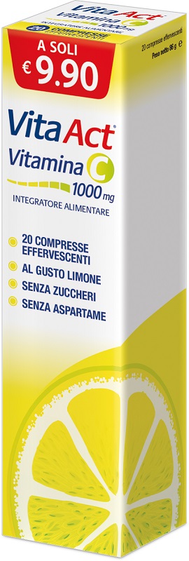 VITA ACT VITAMINA C 1000MG 20 COMPRESSE EFFERVESCENTI LIMONE - farmascienza.it