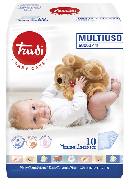 TRUDI BABY CARE TELINI MULTIUSO 60X60 CM 10 PEZZI - farmascienza.it