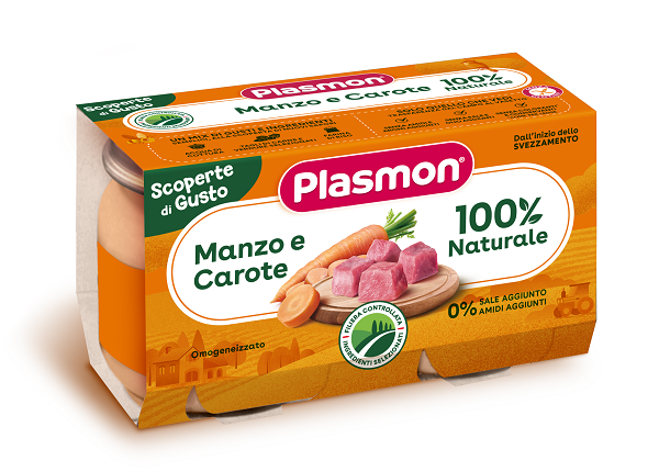 PLASMON OMOGENEIZZATI MANZO CAROTE 2 PEZZI DA 120 G - farmascienza.it