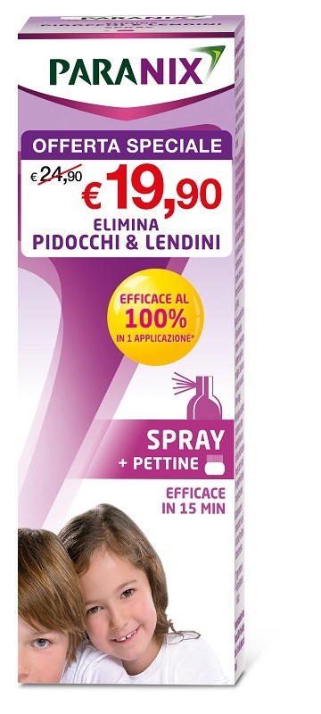 TRATTAMENTO SPRAY PIDOCCHI E LENDINI PARANIX 100 ML + PETTINE TAGLIO PREZZO - farmascienza.it