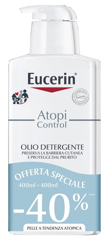 EUCERIN BIPACCO ATOPIC OLIO DETERGENTE 400 ML + 400 ML - farmascienza.it