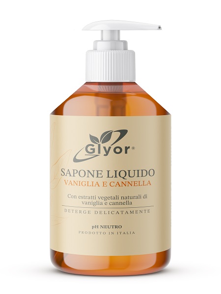 GLYOR SAPONE MANI VISO VANIGLIA E CANNELLA 500 ML - farmascienza.it