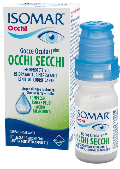ISOMAR OCCHI SECCHI PLUS GOCCE OCULARI ACIDO IALURONICO 0,25% 10 ML - farmascienza.it